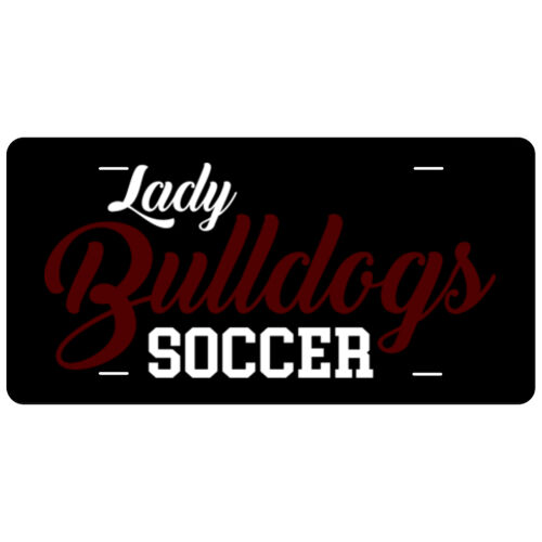 Lady Bulldogs Soccer Script - Aluminum Full Color Printed License Plate Thumbnail