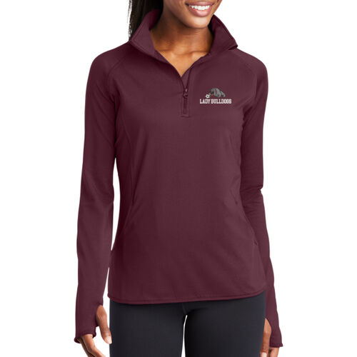 Lady Bulldogs Soccer Embroidery - Ladies Sport Wick ® Stretch 1/2 Zip Pullover Thumbnail
