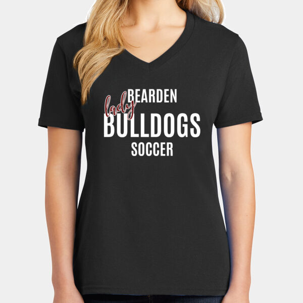 Bearden Lady B Soccer  - Ladies Core Cotton V Neck Tee Thumbnail